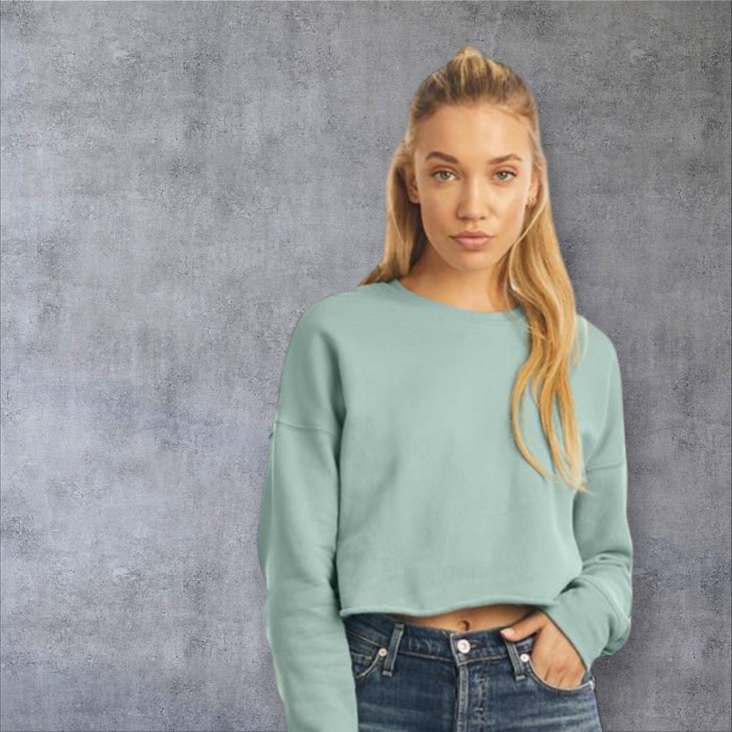 CROPPED DROP SHOULDER SWEATSHIRT