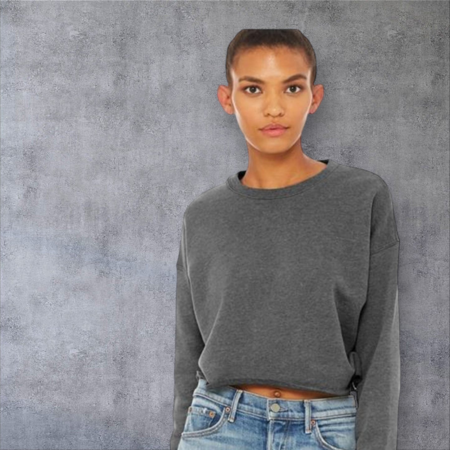 CROPPED DROP SHOULDER SWEATSHIRT